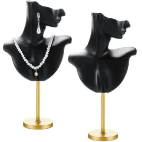 Jyi-colingmill-1263 Colingmill 2 Pieces Jewelry Necklace Mannequin Display Stand Black Stan