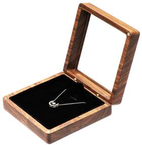 Cosiso Wn5641 Walnut Wood Necklace Pendant Box Jewelry Storage Display Case Holder With Cle