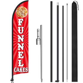 Croblissful Kao-croblissful-3184 12 X 2.5 Ft Funnel Cakes Windless Swooper Flag Feather Banner With 15 Flag