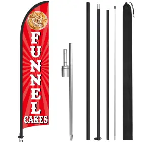 Kao-croblissful-3184 Croblissful 12 X 2.5 Ft Funnel Cakes Windless Swooper Flag Feather Banner With 15