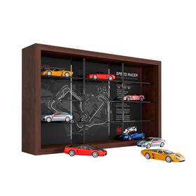 Cxiiuui 881612-02-1/64 1/64 Scale Diecast Wooden Acrylic Display Case Wall Mount Model Cars Showcase