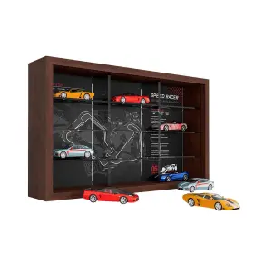 881612-02-1 Cxiiuui 881612-02-1/64 1/64 Scale Diecast Wooden Acrylic Display Case Wall Mount Model Cars Showcase