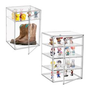 Dayooh 13h1p Clear Acrylic Display Case For Figures 4-tier Collectibles Storage Box With 3