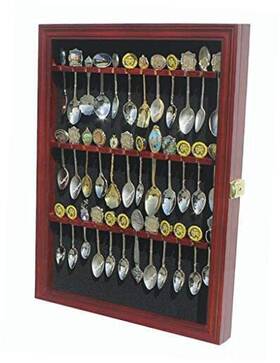 Display Gifts Inc. Sp01-dc 36 Spoon Case Cabinet Holder Rack Shadow Box With Real Glass Door