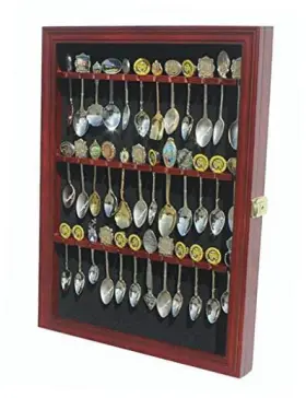 Sp01-dc Display Gifts Inc. 36 Spoon Case Cabinet Holder Rack Shadow Box With Real Glass Door