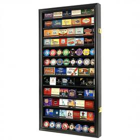 Displaygifts Pk-coin2l-bla Souvenir Coin Poker Chips Display Case Cabinet Holder Matches Matchbook Displ