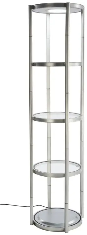 8025 Displays2go 80.25 Inch Portable Twist Display Case With Led Lighting 4 Shelves - Silver