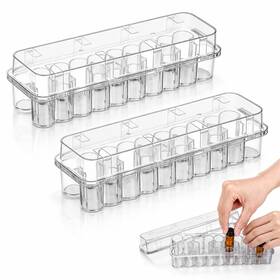 Dotshnk Huk0029 2pcs 24-slot Vial Holder For Fridge Space-saving Stackable Peptide And Insul Inch