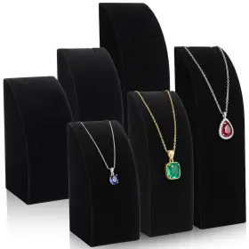 5373qtmq7810 Douaowoc 6pcs Black Velvet Necklace Display Stand Jewelry For Sel