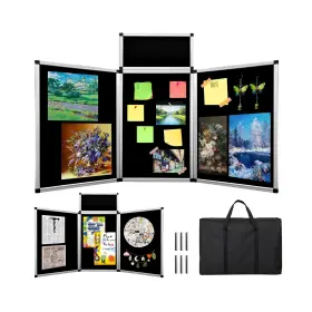 Drksbesto-ttp01 Drksbesto 3 1 Panel Double-sided Black Trifold Display Board With Storage Bag 72 X 35