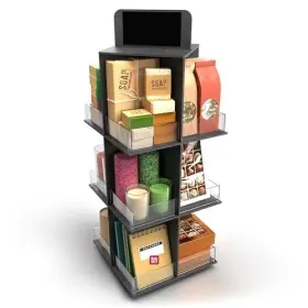 Rvdb3 Ds Display Store Wooden Tiered Stand - Rotating Farmers Market Black Rvdb3 Ds Display Store Wooden Tiered Stand - Rotating Farmers Market Black