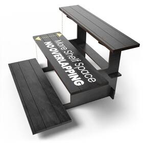 Ds The Display Store 850040872491 Straight Black Wooden Tiered Stand Portable Products Shelf Jewelry And Card
