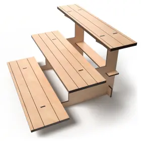 Ds The Display Store 850040872514 Straight Natural Wooden Tiered Stand Portable Products Shelf