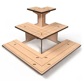 Cornerwv2 Ds The Display Store Corner Natural Wooden Tiered Stand For Vendor Events Shelves