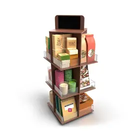 Rvdv3 Ds The Display Store Brown Wooden Tiered Stand - Rotating Farmers Market D Rvdv3 Ds The Display Store Brown Wooden Tiered Stand - Rotating Farmers Market D