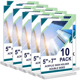 Dgsj5x7-c10 Dungu Acrylic Sign Holder 5 X 7 10 Pack Clear Table Menu Vertical Display Stand De