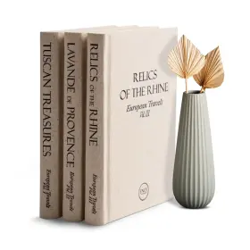 20241 Encedesigns Decorative Books For Home Decor- Set Of 3 Fake Decoration- Travel I