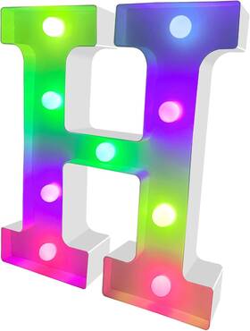 Enshui 770343095086 Colorful Light Up Letters Marquee Letter Lights Led H