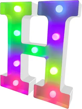 Enshui 770343095086 Colorful Light Up Letters Marquee Letter Lights Led H