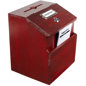 Egp-hd-0290 Excello Global Products Red Mahogany Suggestion Box With Lock Wooden Ballot