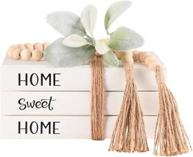 Exood B0001 Linen Covered Decorative Books For Home Decor Sweet White