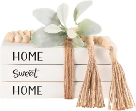 B0001 Exood Linen Covered Decorative Books For Home Decor Sweet White