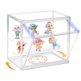 Famchains Famzhg001 Clear Acrylic Display Case Figurine Shelf With 360 Rotating Base