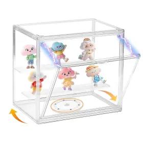Famzhg001 Famchains Clear Acrylic Display Case Figurine Shelf With 360 Rotating Base Famzhg001 Famchains Clear Acrylic Display Case Figurine Shelf With 360 Rotating Base
