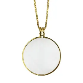Fsfdj1044171103 Feisuo Mini Portable 5x Magnifer 42mm/1.7 Inch With Alloy Chain Necklace Gold