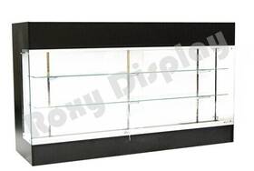 Fibonacci Displays Gl6bk Black Laminate Wood 72 Inch Display Showcase Register Pos Checkout Counter