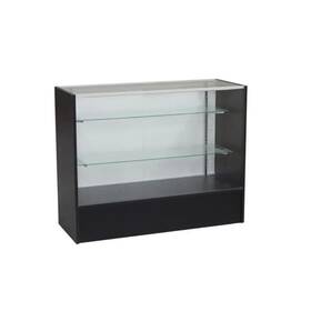 Fibonacci Displays Sc4bk Black Wood Full Vision 48-inch Glass Display Showcase With Shelves And Led Lights