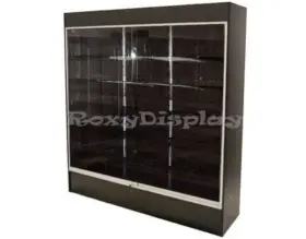 Wc6b Fibonacci Displays 6 Foot Wide Black Wood Wall Display Showcase With Led Lights And Lock Keys
