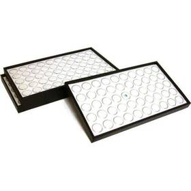 Findingking 1-1bk 83-250w 150 White Foam Gem Jars Showcase Stackable Display Trays