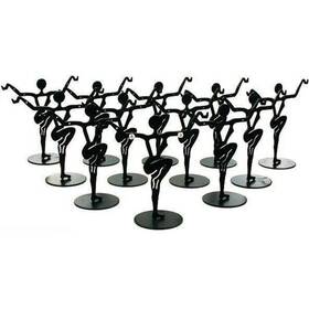 Findingking 251-111bk 12 Black Metal Earring Dancers Jewelry Showcase Display Stands 3
