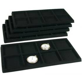 Findingking 96-08bk 5 Pc 8 Compartment Display Tray Inserts Black