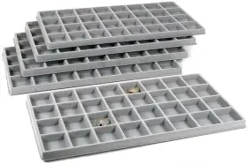 96-32g Findingking 5 Pc 32 Compartment Display Tray Inserts Gray