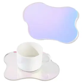 Ajew-wh0332-41-us18 Fingerinspire 2 Cloud Shaped Acrylic Coasters 5.1x6.4inch Clear Iridescent Ir