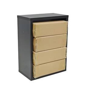 Fixturedisplays 10193 4xups 14x6x10 Inch Wood Frame Organizer With 4 Boxes Stackable Slot Nuts Bolts Accessories