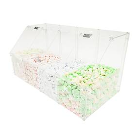 Fixturedisplays 10206-nf 24x12x12 Inch 4-slot Clear Acrylic Candy Bin Dispenser Treat Coffee Dried Foods