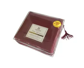 15177-burgundy Fixturedisplays Queen Size Sheets Pillow Case Set Clara Clark Egyptian Cotton 1800 Count No Pill