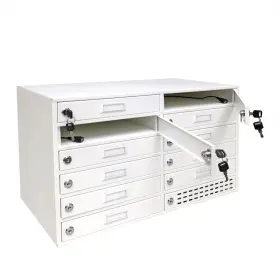15261 Fixturedisplays 11x2x12 Inch Slot 12slot Metal Cellphone Locker Cabinet Charge Station Ipad Computer