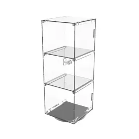 Fixturedisplays 190715095405 6x6x16 Inch Assembled Rotating Acrylic Tower Showcase Display Figurine Model Clear