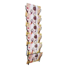 Fixturedisplays 190715095412 7.45 Wide X 5.5-8.5 Inch Tall Greeting Card Post Rack 6 Pockets