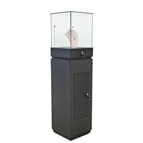 Fixturedisplays 19308 15.7 X 63.7 Inch Pedestal Display Showcase Cabinet Base Locking Drawer Led