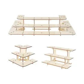Fle01 Flenpptly Retail Display Shelves Stand Table Wooden 3 Tiers Rack