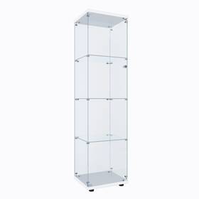 Flymuhjia 974326610202 Curio Cabinet Glass Display Case For Collectibles With 4-shelf Shelve