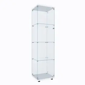 Flymuhjia 974326610202 Curio Cabinet Glass Display Case For Collectibles With 4-shelf Shelve