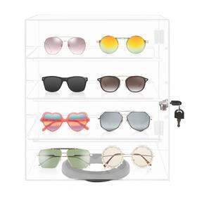 Fvscgjmwp Chbn097 360-degree Rotating Acrylic Glasses Display Case Suita