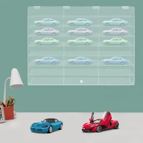 Gdrasuya10 747495421216 Acrylic Toy Car Display Case Clear Box Wall Mounted Shelf Us