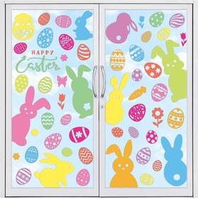 Gisgfim Mm1467 Easter Window Clings Decoration Spring Bunny Cling Stickers